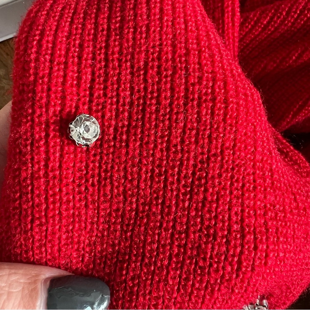 BNWT INC Red Sweater with Rhinestones- Size M - Picture 11 of 11